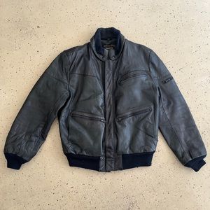 Maxim Wear Yamaha Leather zip down jacket With Pockets size 44